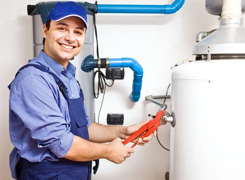 Professional plumbing service in action